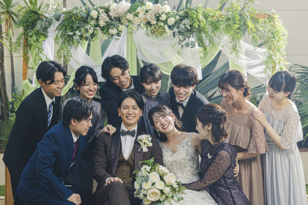 ラグシエナで結婚式を挙げた新郎新婦のウェディングレポート写真。